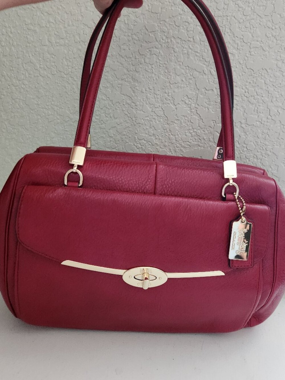 Euc Coach Madison Scarlet Leather Shoulder Bag Purse